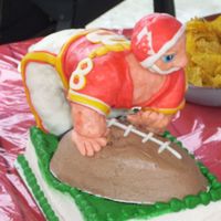 Chiefs Football Player Player made from PVC, RKT and modeling chocolate.