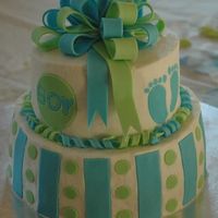 Cathy's Baby Shower I made this cake for my dear sister-in-law when I hosted her baby shower. 8" and 6" dark-chocolate-fudge cakes with chocolate...