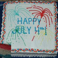 July 4Th Fireworks July 4th fireworks. 10" square white cake, but I separated the batter before baking and dyed layers red and blue. The goal was to cut...