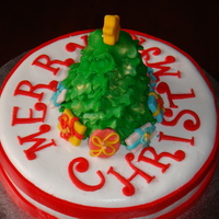 Christmas Cake - Christmas Tree Cake I made this 1 layer cake with modelling fondant (fondant mixed with gum tragacanth) christmas tree and present accents. Thank you for...