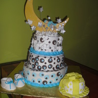 Over The Moon Baby Shower Cake 