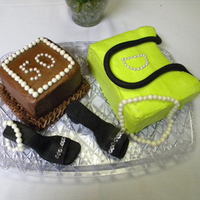 Dede's Fab 50Ties Party I tried to make the "purse" stand up, but it kept leaning. So I just layed it down. The accent pieces are fondant, as are the...