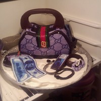 Gucci Purse Cake Lemon pound cake with MMF.