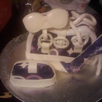 Purple Coach Cake This got a little damaged. It was 102 degrees that day. It was hard to keep cool.