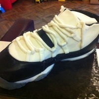 Jordan 11 Cake I made this cake for a guy who was turning 26 and he was buying himself a cake.this cake was red velvet with buttercream he loved it.tyfl