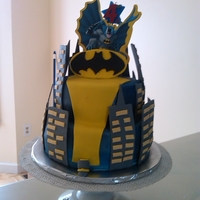 Batman Cake I made this cake for my nephews 4th birthday, he was very specific on wanting a batman cake. This was a marble cake with cookies and cream...