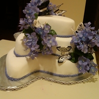 Bridal Shower Cake Paisley pan three tier french vanilla cake, with vanilla pudding, gumpaste butterflies. I thought this would be easy, especially since...