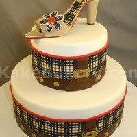 Burberry Bag Inspired Fashion Birthday Cake This bag was done for a woman that loves Burberry and the plaid, and of couse loves shoes. We received pictures of her bag to add some...