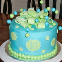 Polka Dots Buttercream with fondant accents