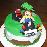 Marathon Cake A friend ran a marathon and this was for her! The car, tree and rock are all toys but the rest is all edible and either buttercream or...
