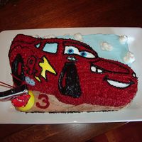Lightening Mcqueen Cake My Son's birthday, shape came from Cars pan