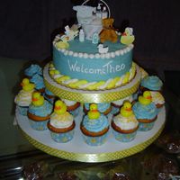 Finished Product this is the whole cake with it's matching ccs, all made with bc and scrapbooking stickers and a little teddybear, lol.