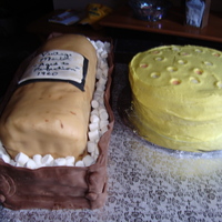 Wine And Cheese My first wine bottle cake. Had problems with the fondant/gumpaste sides staying up for the box. Carved the bottle from cake. Cake was...