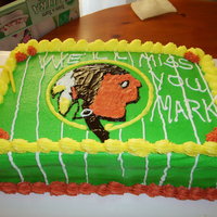 Washington Redskins Cake This was a farewell cake for a coworker who is a die hard Redskins fan. WASC cake with all butter cream icing.