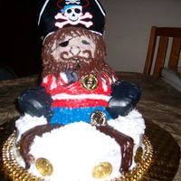 Boys Pirate Cake this is a birthday cake made for my grandson first try made with bear cake pan