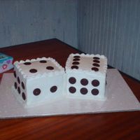 Dice Cake yellow cake with choc, waffers, the two customers were 48 and 26 yes i know there are not 8 dots on dice, peace