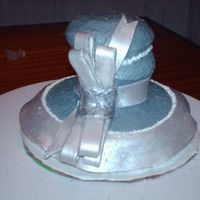 Hat Cake 6 inch brim and 4 cupcake tops, gumpaste accents, chocolate of course. it was a sample for the red hat sociaty, of course there colors are...