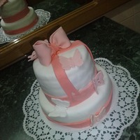 Bow And Butterflies Cake 