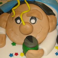 Let's Party This was one of the first cakes I made....all fondant over bowl cake and sheet cake. Took 5 hours to color the fondant by hand...never...