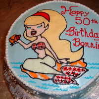 Mermaid Birthday Cake French vanilla filled with lemon souffle mousse, FBCT of the mermaid.