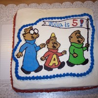 Chipmunks Birthday Cake For my daughter's 5th bday party. Had to have 2 cakes: one with the Chipmunks and one with the Chipettes. FBCT of Chipmunks (my first...