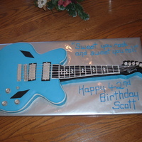 Guitar Birthday Cake All fondant except for the strings.