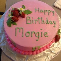 Strawberries Buttercream icing with fondant strawberries