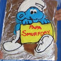 Papa Smurfday Cake My dad calls me smurfette and I always call him papa smurf. I made this cake for him for father's day. It was my first attempt at make...