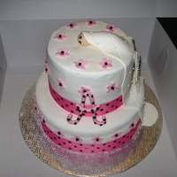 Pink And Black Baptism Cake Pink and Black Baptism cake