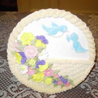 Wilton Course 2 This is a cake circle that I use to entice my Course 1 students to take Course 2. It's all done in royal icing.