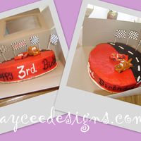 Cars Cake For a 3rd birthday ... the cake toppers were real toys that he could play with after the cake was eaten.