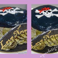 Diabetic Friendly Pirate Themed Grooms Cake This was a low-sugar (made with Splenda) grooms cake. It was only 6" round because it was just for the bride and groom.