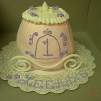 Princess Carriage Smash Cake This was the smash cake for a 1st birthday. It was a princess carriage, mostly buttercream but the wheels and curls on tops were fondant.