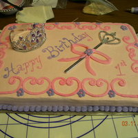 Princess 1St Birthday Pretty simple princess first birthday sheet cake with tiara and sceptor.