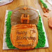 Baseball Cap Well......................Here is my first attempt at making a ball cap. It is for my nephew. The colors are orange and brown, his school...