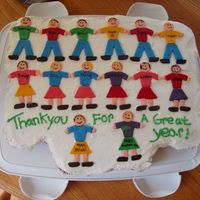 Thank You For A Great Year! This is a cupcake cake................My first one!! It is for my son's 3 year old preschool program. It was fun. I made cupcakes 24...