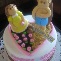 Jim And Jeanne 40Th Anniversary This cake I made for a 40th anniversary.He likes to surf.....and she likes gardening.The cake represents their passion for things they love...