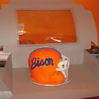 Football Banquet My daughter's football team banquet first attempt at a football helmet. I didnt make the face mask early enough and it broke but, I...