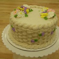 Wilton Course 2 This is my final cake for Course 2. I am very happy with it. The basketweave took forever! Thanks so much for looking!