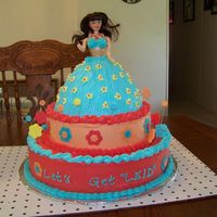 Fun Party Cake buttercream and fondant. Wondermold pan.