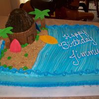 Beach Cake Buttercream with fonant.