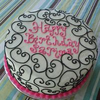 Black, White, And Hot Pink Buttercream