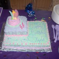 Tinker Bell This cake i made for my neices tinkerbell party. Just something quick and easy, she wanted a pink, purple, and green cake so thats what she...
