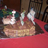Pirate Boat This cake I also made for my nephew, it was something to add to the pirtae scene cake it only took me about 25 minutes to decorate, just...