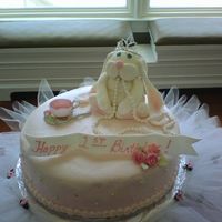 Bunny's First Birthday My bosses granddaughter's nickname is Bunny. He wanted a bunny wearing a tiara. Based on a photo he has of her with pearls & a...