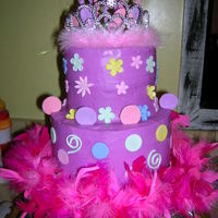 Girly Cake Chocolate cake with whipped cream icing and gumpaste.