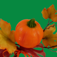 Fall Gumpaste Pumpkin with fall maple leaves & bittersweet