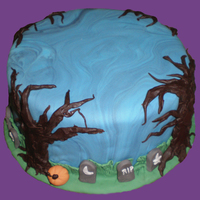Halloween Cake This was a cake I did in class... we had limited time, supplies & materials. We were supposed to practice marbeling, piping, use...
