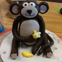 Modeling Chocolate Monkey The monkey is made out of modeling chocolate... he has a rice krispy treat belly & gumpaste/modeling chocolate combo for the lighter...