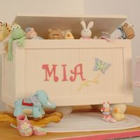 A Baby Girl's Toy Box Cake This cake was actually for a baby girl's christening. Everything edible except the lamp which is styrofoam covered with fondant (it&#...